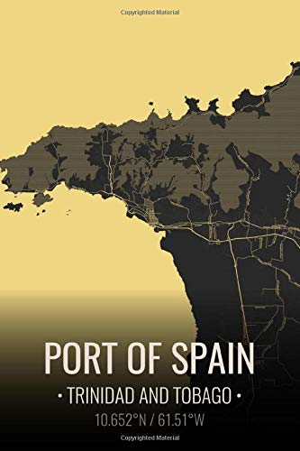 Port of Spain Trinidad And Tobago: City Map Notebook for Travelers Lined Paper. 6x9 Inches | 100 Pages