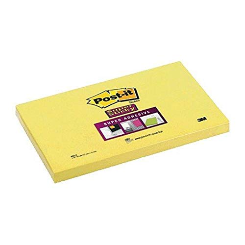 Post-it 655-S - Pack de 12 blocs de notas adhesivas, 76 x 127 mm, Amarillo (Canario)