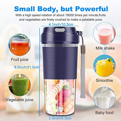 POWERGIANT Licuadora Portátil USB Recargable, 300ml Mini Taza De Jugo, Mezclador de Frutas Smoothie Maker para el hogar, la Oficina, los Deportes, Certificado FDA/BPA