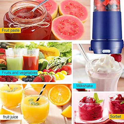 POWERGIANT Licuadora Portátil USB Recargable, 300ml Mini Taza De Jugo, Mezclador de Frutas Smoothie Maker para el hogar, la Oficina, los Deportes, Certificado FDA/BPA
