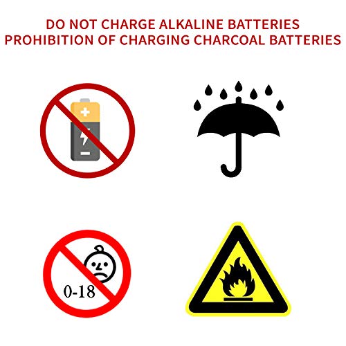 POWEROWL Cargador de Pilas AA, AAA con 8 Unidades de AA 2800mAh Ni-MH Pilas Recargables con Luces LED(Carga rápida USB, Ranura Independiente)