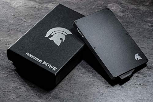 POWR Portatarjetas de Metal, Tarjeta RFID sin Contacto para Hombres