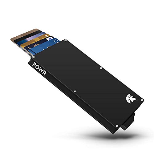 POWR Portatarjetas de Metal, Tarjeta RFID sin Contacto para Hombres