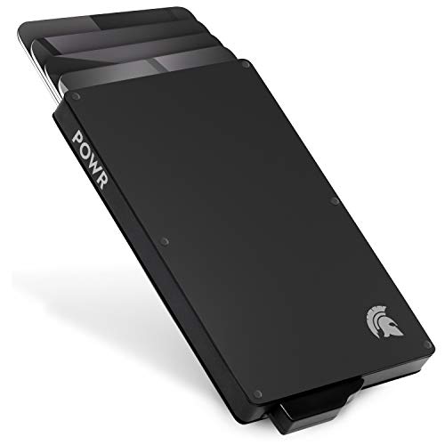 POWR Portatarjetas de Metal, Tarjeta RFID sin Contacto para Hombres
