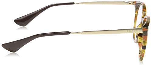 Prada 0PR 13UV Monturas de gafas, Striped Brown/Orange, 50 para Mujer