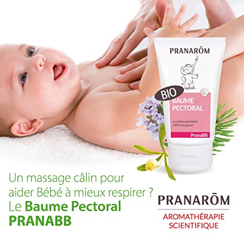Pranarôm Pranabb Bálsamo Pectoral ecológico (Eco) – Ayuda al bebé a respirar mejor – Compuesto de aceites esenciales puros y naturales – 40 ml