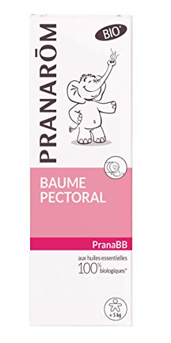 Pranarôm Pranabb Bálsamo Pectoral ecológico (Eco) – Ayuda al bebé a respirar mejor – Compuesto de aceites esenciales puros y naturales – 40 ml