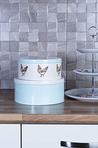 Premier Housewares Mrs Henderson latas para Dulces, Acero galvanizado, Verde/Crema, Juego de 2