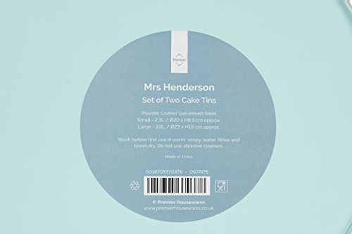 Premier Housewares Mrs Henderson latas para Dulces, Acero galvanizado, Verde/Crema, Juego de 2