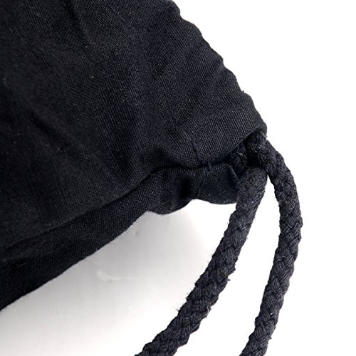 PREMYO Bolsa de la Compra Reutilizable Tela Bolso Tote Shopping para Mujer Asas Largas Impresión Prada at Home Práctico Cómodo Robusto Algodón Negro