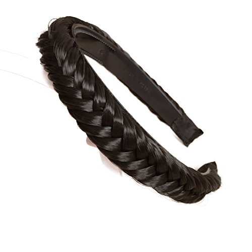 PRETTYSHOP Deely coleta trenzada, peluca, venda del pelo, joyas de cabeza, accesorios para el cabello negro marrón # 3 HHR13