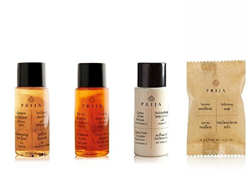 Prija Hotel Artículos de Aseo 400 unidades de champú, gel de ducha, loción corporal y jabón