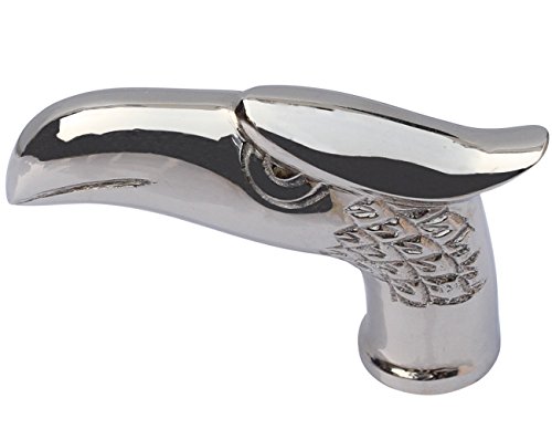 Prime Day 2016 - SouvNear Handmade Eagle Head Shape Metal Walking Stick Handle in Silver Color - Decorative Handles for Wooden SouvNear Canes