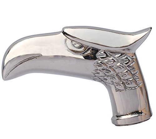 Prime Day 2016 - SouvNear Handmade Eagle Head Shape Metal Walking Stick Handle in Silver Color - Decorative Handles for Wooden SouvNear Canes