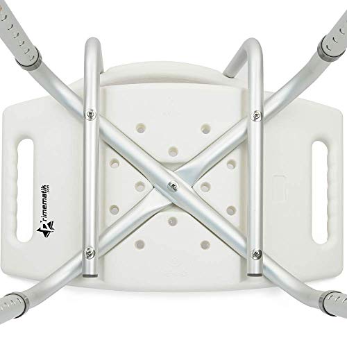 PrimeMatik - Silla de Ducha Antideslizante Regulable en Altura para baño