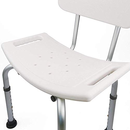 PrimeMatik - Silla de Ducha Antideslizante Regulable en Altura para baño