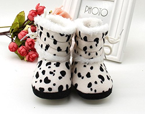 Primeros Pasos Zapatos Bebé Invierno, Botines De Bebé recién Nacidos Niña niño Botas de Nieve Zapatos de Invierno (12/6-12Mes, Negro)