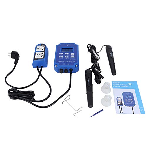 Probador de calidad del agua, PH-803W WIFI ORP/PH Meter Controller Monitor de calidad del agua en línea para acuarios, plantas hidropónicas, piscinas y aguas termales Enchufe de la UE