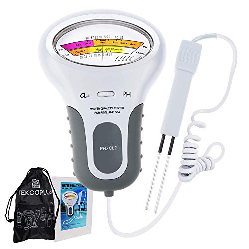 Probador digital portátil 2 en 1 de calidad de agua pH y cloro CL2 para piscinas, aguas termales, analizadores de calidad del agua potable, 19 x 12 x 5 cm