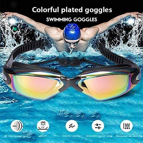 Profesionales Gafas de natación Gafas de sol Vidrios Con tapones de silicona a prueba de agua, gafas de seguridad anti-vaho favor En contra salpicaduras de líquidos químicos Polvo azul ( Size : Blue )