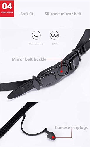 Profesionales Gafas de natación Gafas de sol Vidrios Con tapones de silicona a prueba de agua, gafas de seguridad anti-vaho favor En contra salpicaduras de líquidos químicos Polvo azul ( Size : Blue )