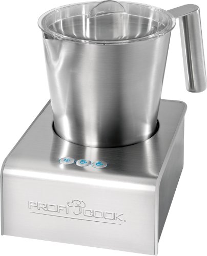 ProfiCook MS 1032 Espumador de leche automático, Funcion batidora de leche y calienta chocolate, Acero inoxidable, Capacidad 500 ml, Color Plata