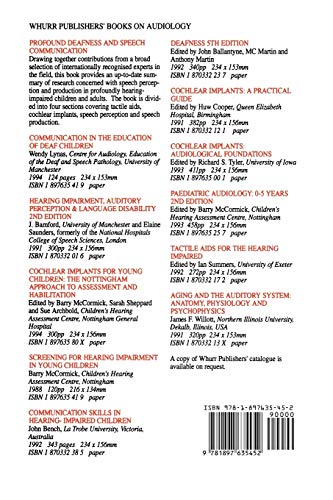 Profound Deafness and Speech (Exc Business And Economy (Whurr))