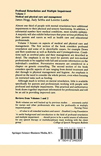 Profound Retardation and Multiple Impairment: Medical And Physical Care And Management: Volume 3: Medical and Physical Care and Management: Medical and Physical Care Management