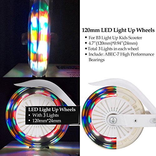 Profun Patinete 2 Ruedas Patinete Plegable para Niños Patinete Infantil con Freno Altura del Manillar Ajustable Patinete Niño Scooter Patinete con Luces LED para Niñas de 3 - 12 Años