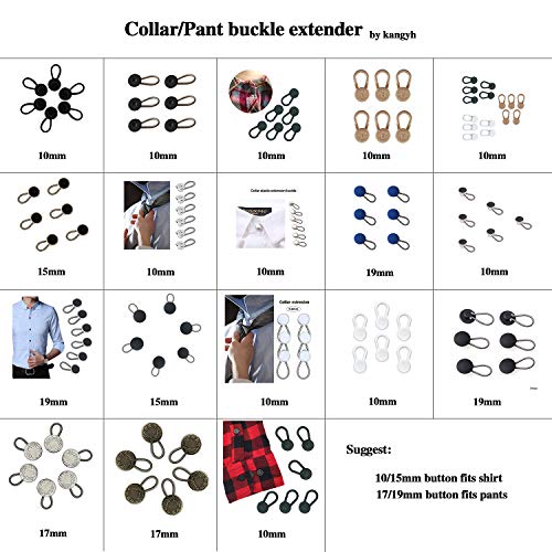 Prolongador de botón elástico para mujeres embarazadas, pantalones vaqueros de hombre. (19mm)