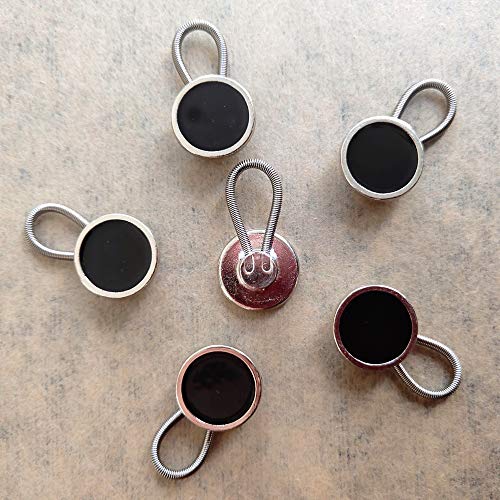 Prolongador de botón elástico para mujeres embarazadas, pantalones vaqueros de hombre. (Negro)