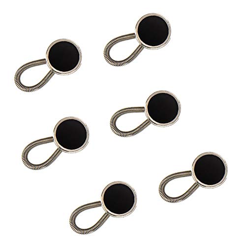 Prolongador de botón elástico para mujeres embarazadas, pantalones vaqueros de hombre. (Negro)