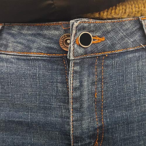Prolongador de botón elástico para mujeres embarazadas, pantalones vaqueros de hombre. (Negro)
