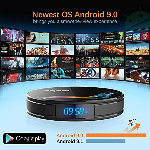 【Promoción】 Android TV Box - Bqeel Android 10.0 TV Box 4GB+64GB Amlogic S905X2 Quad Core Arm Cortex A53 con Dual-WiFi 2.4GHz/5.8GHz, BT 4.0, 4K*2K UHD H.265, USB 3.0 Smart TV Box