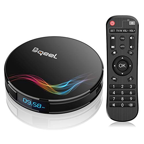 【Promoción】 Android TV Box - Bqeel Android 10.0 TV Box 4GB+64GB Amlogic S905X2 Quad Core Arm Cortex A53 con Dual-WiFi 2.4GHz/5.8GHz, BT 4.0, 4K*2K UHD H.265, USB 3.0 Smart TV Box