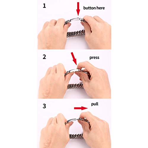 PROSTEEL Pulsera de Hombre de Cadena Cubana Pulsera Gruesa Regalo de San valentín Regalo para Padre