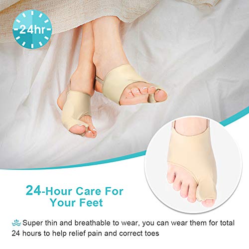 Protector de Juanete con Correa del Talón, Almohadillas para los juanetes, Hallux Valgus Protector, Corrector de Juanete para Hallux Valgus, Mangas de Juanete, Alivio del Dolor de Juanetes, 1 Par