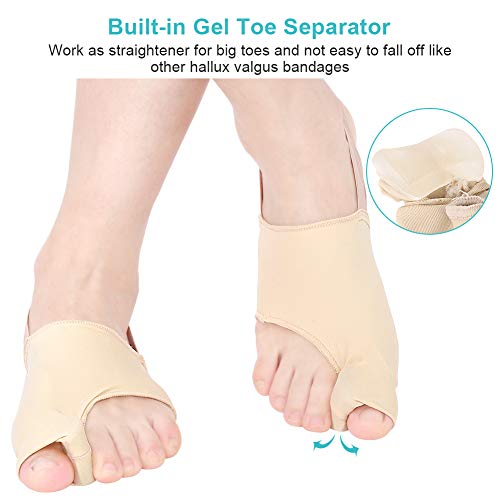 Protector de Juanete con Correa del Talón, Almohadillas para los juanetes, Hallux Valgus Protector, Corrector de Juanete para Hallux Valgus, Mangas de Juanete, Alivio del Dolor de Juanetes, 1 Par