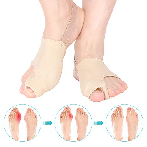 Protector de Juanete con Correa del Talón, Almohadillas para los juanetes, Hallux Valgus Protector, Corrector de Juanete para Hallux Valgus, Mangas de Juanete, Alivio del Dolor de Juanetes, 1 Par