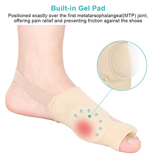 Protector de Juanete con Correa del Talón, Almohadillas para los juanetes, Hallux Valgus Protector, Corrector de Juanete para Hallux Valgus, Mangas de Juanete, Alivio del Dolor de Juanetes, 1 Par