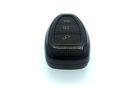 Protex - Carcasa rígida de plástico ABS para llave de Ford S-MAX/B MAX/C-MAX/FOCUS / MONDEO/KUGA / FIESTA FUSION ST 3 BOTONES REMOTO SIN LLAVERO (negro)