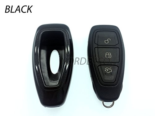 Protex - Carcasa rígida de plástico ABS para llave de Ford S-MAX/B MAX/C-MAX/FOCUS / MONDEO/KUGA / FIESTA FUSION ST 3 BOTONES REMOTO SIN LLAVERO (negro)
