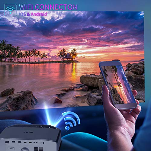 Proyector WiFi Bluetooth 8000 Lúmenes, Artlii Energon2 Proyector Full HD 1920x1080P Nativo Soporta 4K, 300" Proyector Cine en Casa, para Smartphone Android y iPhone