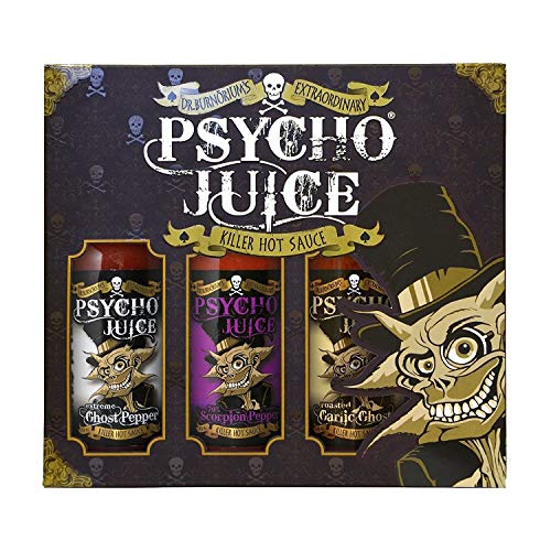 Psycho Juice Set de Regalo Colección "Ghost Pepper" - Salsa Picante Extrema 3 x 148ml