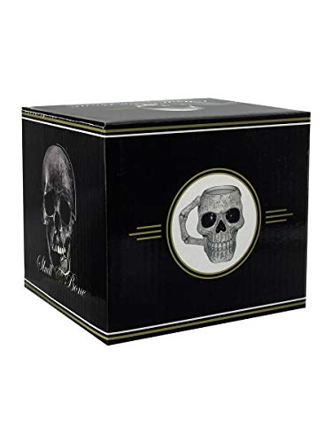 Puckator MUG217 - Taza (cerámica, 12,5 x 12,5 x 10,5 cm), diseño de calavera, color marfil y negro