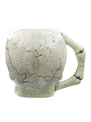 Puckator MUG217 - Taza (cerámica, 12,5 x 12,5 x 10,5 cm), diseño de calavera, color marfil y negro