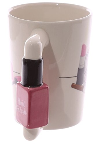 Puckator - Taza de cerámica Divertida con Mango en Forma de Esmalte para uñas