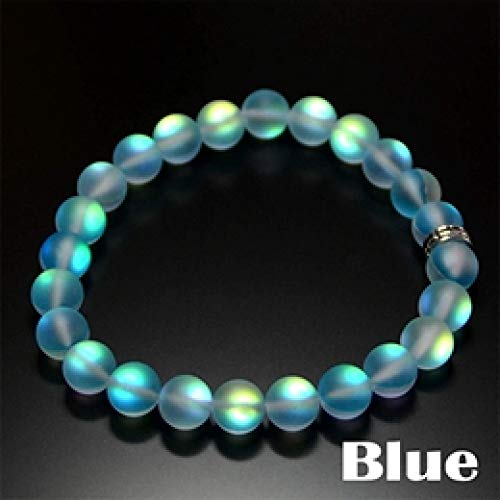 Pulsera De Cuentas Cristal Cristal Moonstone Energy Crystal Difusor Elástico Healing Reiki Blue Chakra Elastic Yoga Brazalete De Ágata Aceite Esencial Joyas para Mujeres Hombres Unisex