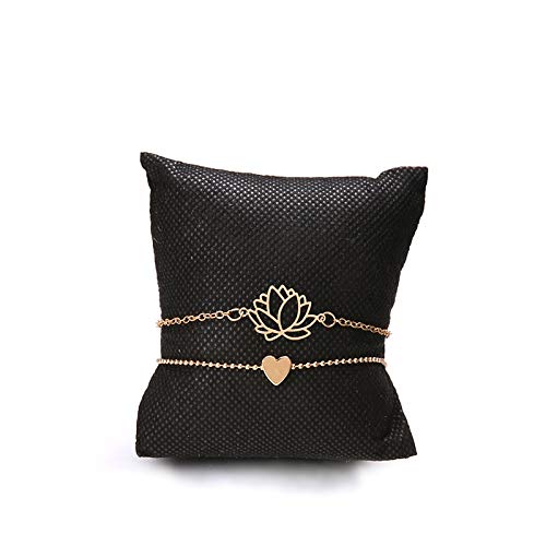Pulsera Nuevo Simple Personalidad Femenina Hollow Lotus Gold Bracelets Christmas Bangle Gift para Mujeres Regalo De Joyería