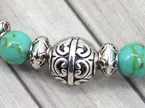 Pulsera para los hombres en las perlas de los ojos de tigre y de la perla de la turquesa reconstituida